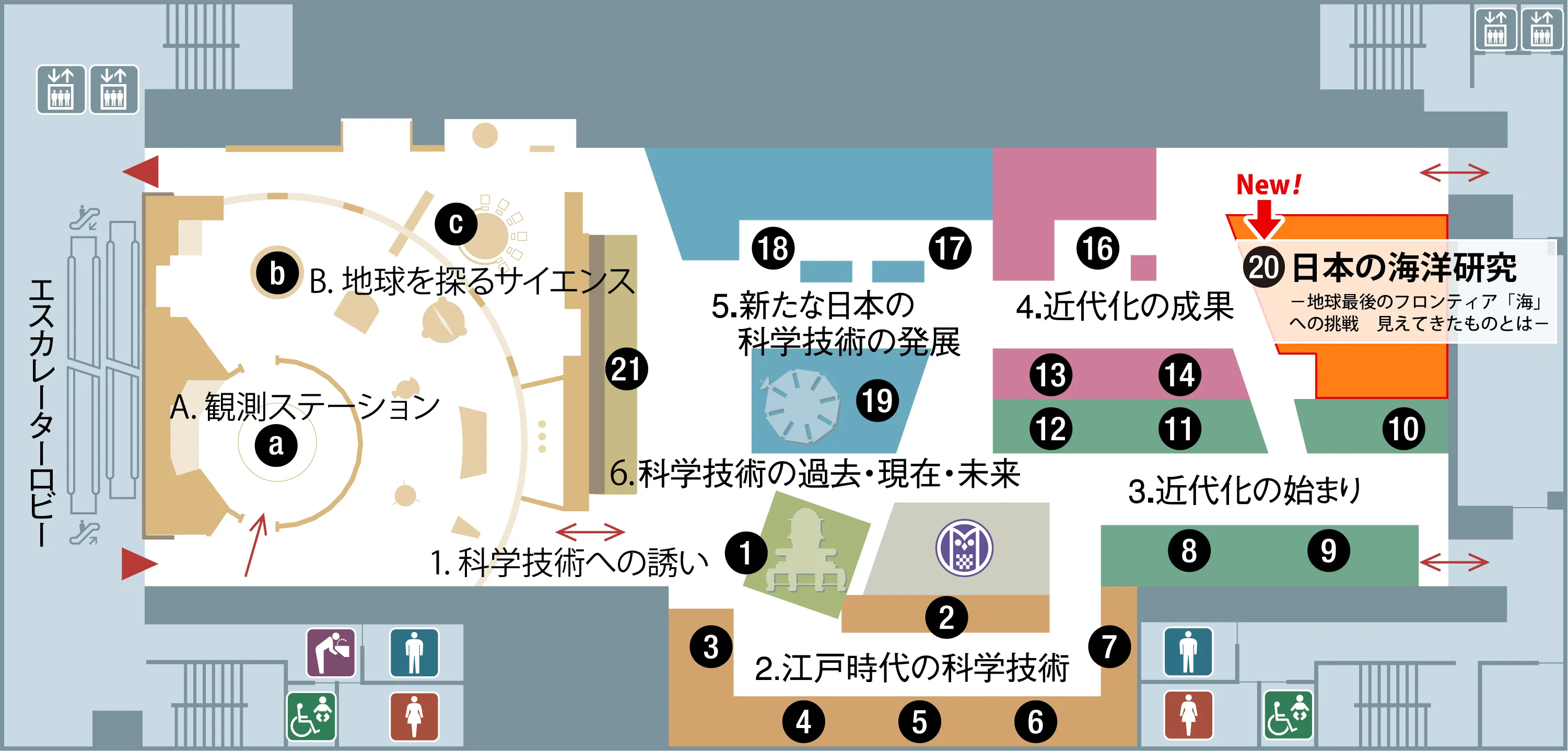 地球館2階展示日本の海洋研究