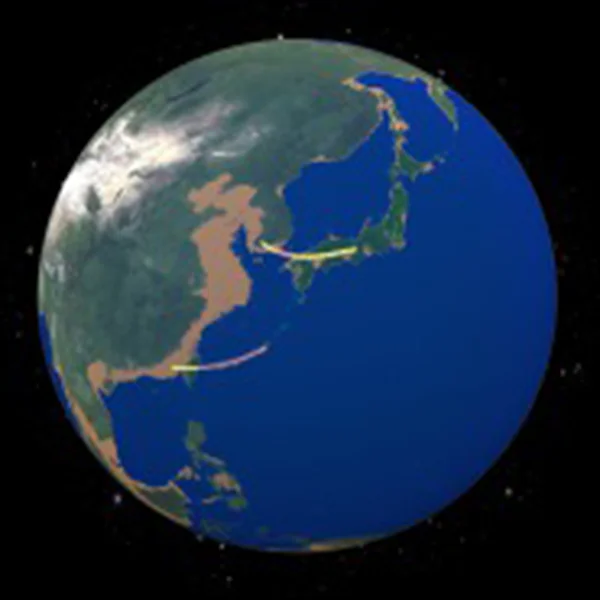 3.3万年前の地球と日本上陸ルート