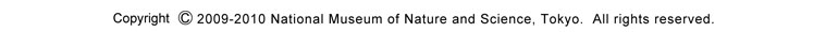 Copyright  2009-2010 National Museum of Nature and Science, Tokyo.  All rights reserved.